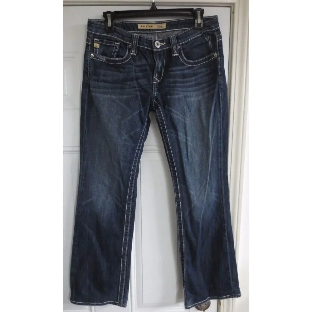 Big Star Remy Jeans Pants Blue Size 29 x 29 Cotton‎ Stretch Low Rise Boot Cut - Picture 3 of 10